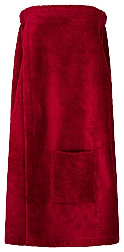 Floringo Luxus Saunakilt/Sauna-Kilt Twin-Star Damen mit Klettverschluss und aufgesetzter Tasche - Bordeaux von Floringo