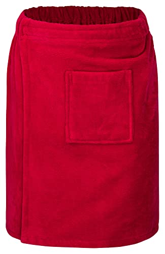 Floringo Luxus Saunakilt/Sauna-Kilt Twin-Star Herren mit Klettverschluss und aufgesetzter Tasche - Himbeere von Floringo