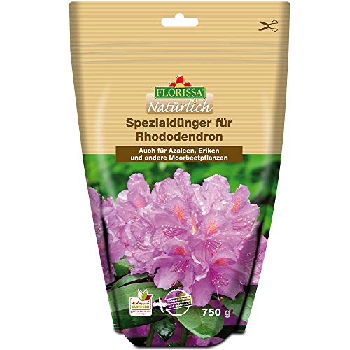 Bio Spezialdünger für Rhododendron für schöne Blüten - auch für Hortensien, Eriken, Azaleen, Heidelbeeren und alle Moorbeetpflanzen von Florissa Natürlich