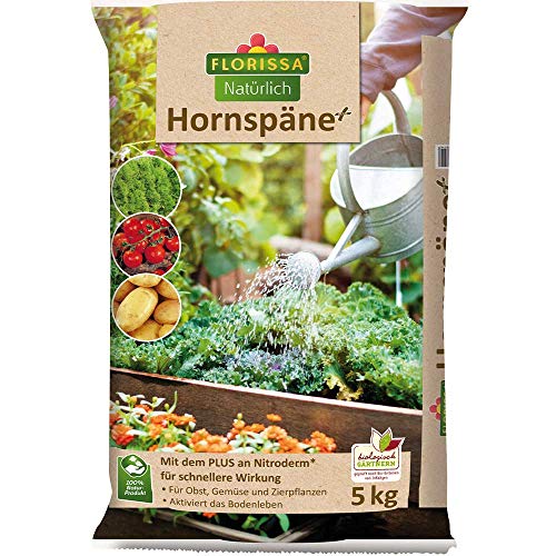 Florissa Natürlich 58514 Plus | mit Nitroderm für die schnelle Wirkung und Hornspäne für die Langzeitwirkung | mit Natur im Garten und biologisch GÄRTNERN Gütesiegel (5 kg), Braun von Florissa Natürlich