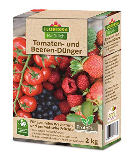 Florissa Natürlich 58677 Tomaten-und Beeren Dünger | Bio-Dünger mit ProtoPlus | biologisch GÄRTNERN Gütesiegel, 2 kg von Florissa Natürlich