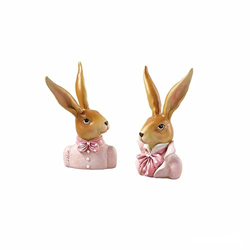Florissima 2 Stück Hasenbüste Deko-Hasen Hasenkopf Pärchen 21 cm von Florissima
