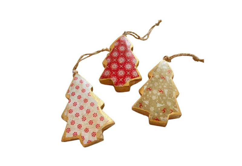 Florissima Christbaumschmuck Nostalgie Tannen Holz Hänger 10 cm, 3 St. von Florissima