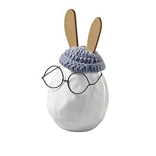 Florissima Deko-Hase Osterei mit Brille Keramik weiß 18 cm Ostern von Florissima