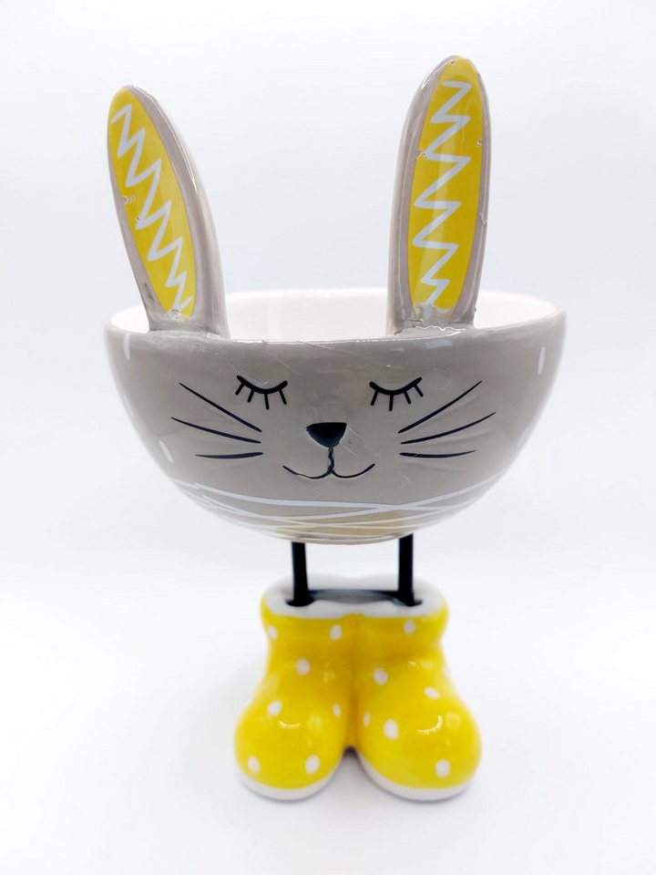 Florissima Dekoschale Osterschale Hase mit Ohren aus Keramik gelb schwarz 19cm groß, süße Osterdeko als Geschenkidee Florissima Dekoschale Osterschale Hase mit Ohren aus Keramik gelb schwarz 19cm groß, süße Osterdeko als Geschenkidee von Florissima