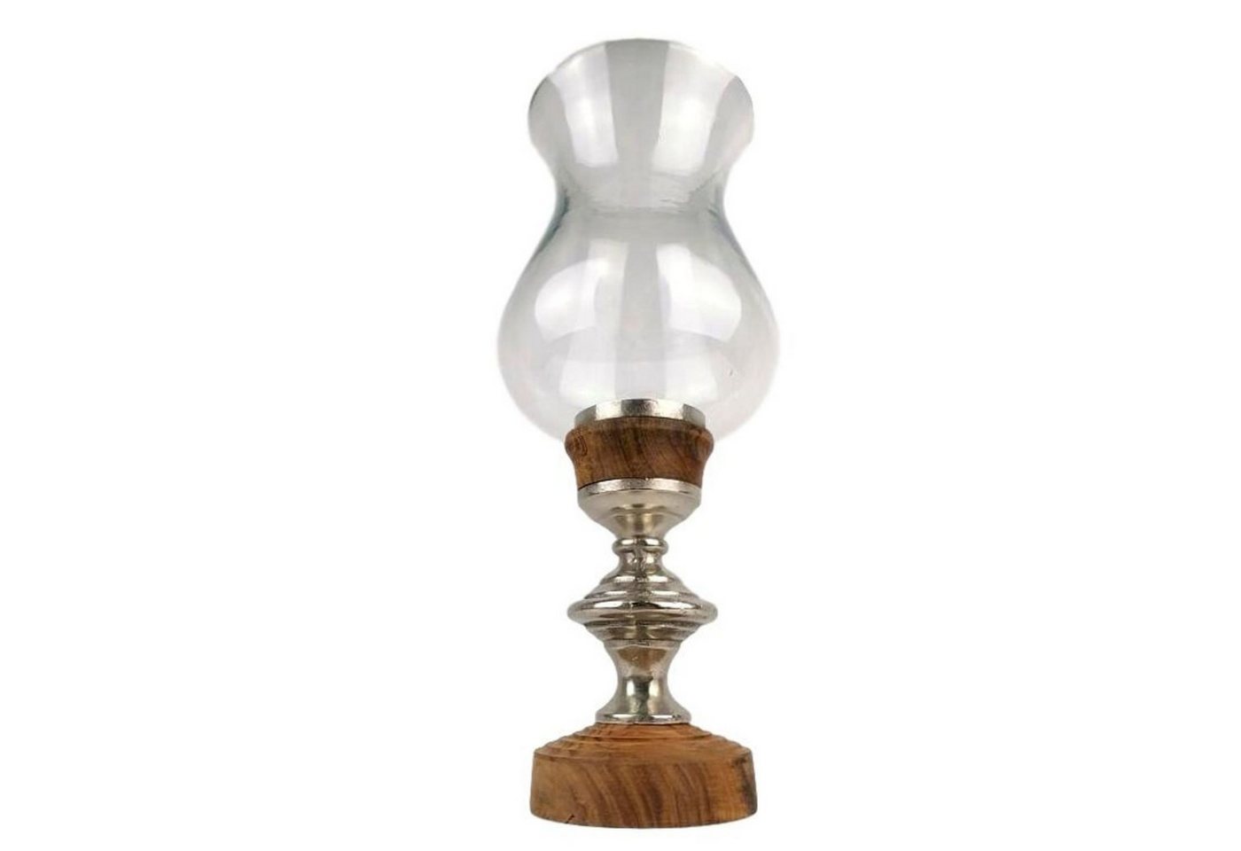 Florissima Windlicht XL Windlicht Glas mit Holzfuß 50cm von Florissima