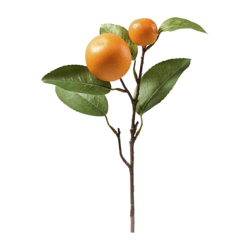 Orangenzweig Deko aus Seide – Künstlicher Orangenbaum-Zweig mit Früchten – 33 cm Realistisches Design – Sommer Deko - Nachhaltige Kunstblume für Wohnzimmer, Tischdeko & Events von Florissima