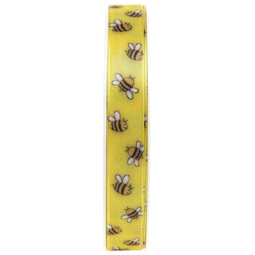 Dekoband Frühling Gelb Bienen, Schleifenband DIY Geschenkband Floristik 15mm 20m von Floristik24