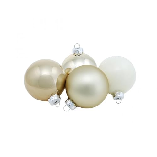 Floristik24 Christbaumkugel-Mix Weiß/Perlmutt Ø4cm Mini Weihnachtsdeko 24 STK Echtglas von Floristik24