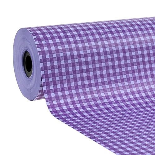 Floristik24 Manschetten Papier Lila Karo 25cm x 100m Deko von Floristik24