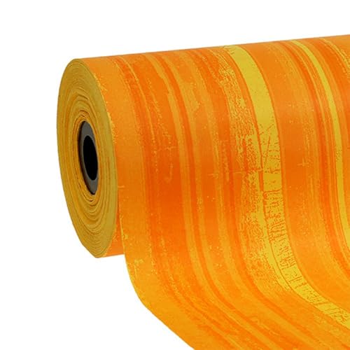 Floristik24 Manschettenpapier Gelb Orange 25cm x 100m Blumendeko Kunststoff von Floristik24