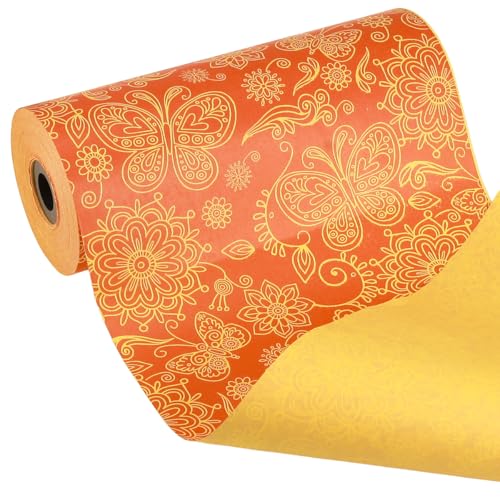 Floristik24 Manschettenpapier Orange Gelb Summertime 25cm Blumendeko 100m von Floristik24