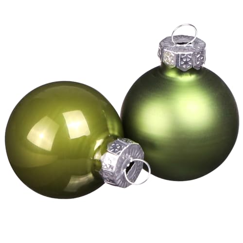 Floristik24 Mini Weihnachtskugeln Glas Hellgrün 3cm Set 22 Christbaumschmuck von Floristik24