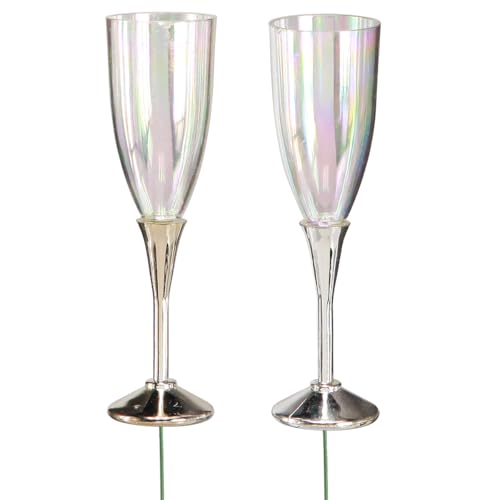 Floristik24 Silvesterdeko Sektglas Deko-Stecker Kunststoff Party Feiern Tischdeko 8 Stück von Floristik24