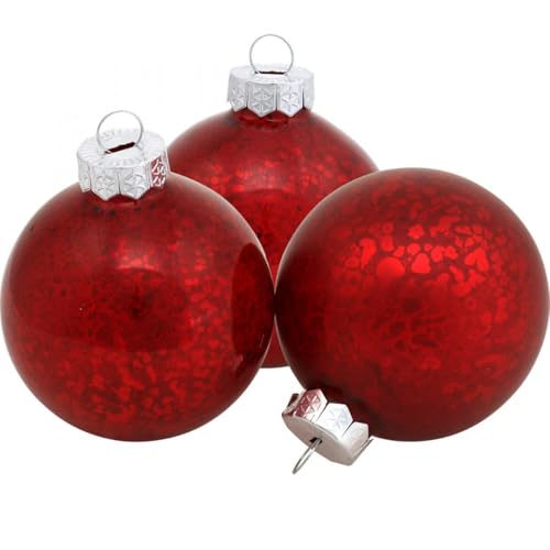Glänzende Weihnachtskugeln aus Glas für festlichen Christbaumschmuck von Floristik24