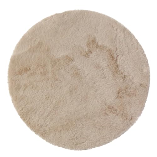 Kunstfell Deko Tischläufer Fellteppich Rund Beige Ø38cm - Weiches Wohnaccessoire Öko-Tex zertifiziert Kunstfell Deko Tischläufer Fellteppich Rund Beige Ø38cm - Weiches Wohnaccessoire Öko-Tex zertifiziert von Floristik24
