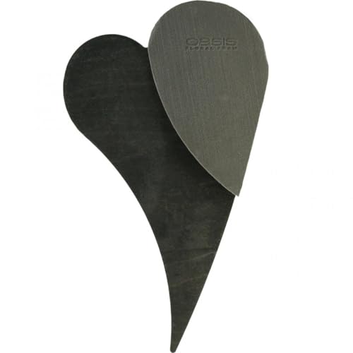 OASIS® Black Bioline® Steckschaum Herz Schwarz für Floristik Deko Hochzeiten Trauerfeiern 34cm 2St von Floristik24
