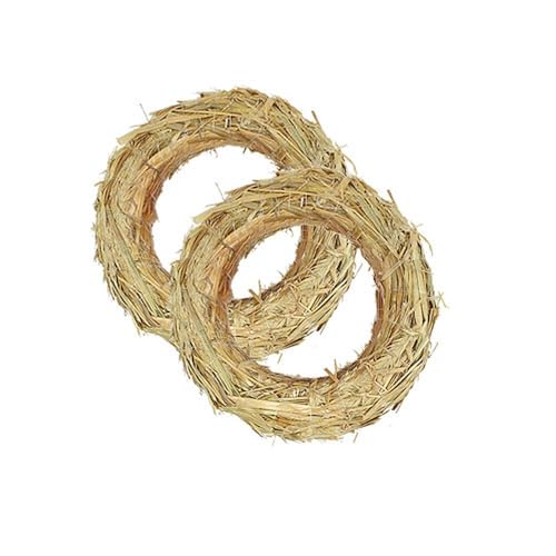 Strohkranz Ø18cm - 10 Stück Natur - Adventskranz, Grabkranz, Bastelmaterial von Floristik24