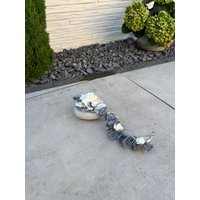 Grabschmuck Zu Allerheiligen Oder Gedenktag. Grabgesteck Grabdeko Urnengrab Steinherz. Gesamtlänge Mit Deko Ca. 33 cm von FloristikDekoWilhelm