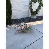 Grabschmuck Zu Allerheiligen Oder Gedenktag. Grabgesteck Grabdeko Urnengrab. Mit Rosen in Apricot. Höhe Ca. 19 cm von FloristikDekoWilhelm