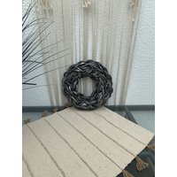 Naturkranz Aus Kokus Baumrinde, Eingefärbt in Anthrazitgrau. Türschmuck, Wandschmuck, Tischschmuck. Ca. 40 cm Ø von FloristikDekoWilhelm
