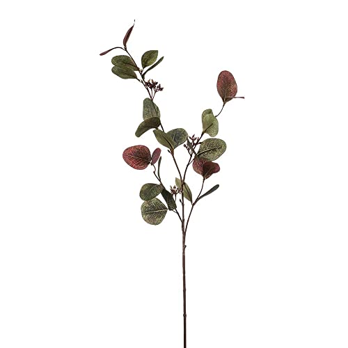 FloristryWarehouse 3 Stück Kunstseide Eukalyptus Populus Grün und Burgunderrot Sprays 73 cm von Floristrywarehouse