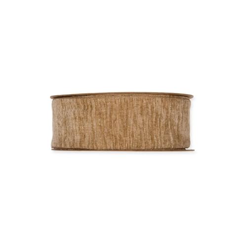FloristryWarehouse Chenille-Samtband, Rolle, 40 mm breit, 10 m lang, Natur von Floristrywarehouse