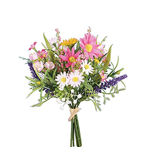 FloristryWarehouse Künstlicher Blumenstrauß mit Gänseblümchen, 20 cm hoch, Rosa von Floristrywarehouse