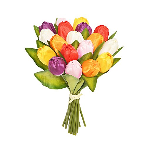 FloristryWarehouse Künstlicher Tulpenstrauß aus Seide, gemischte Farben, 18 Stiele, 30cm von Floristrywarehouse