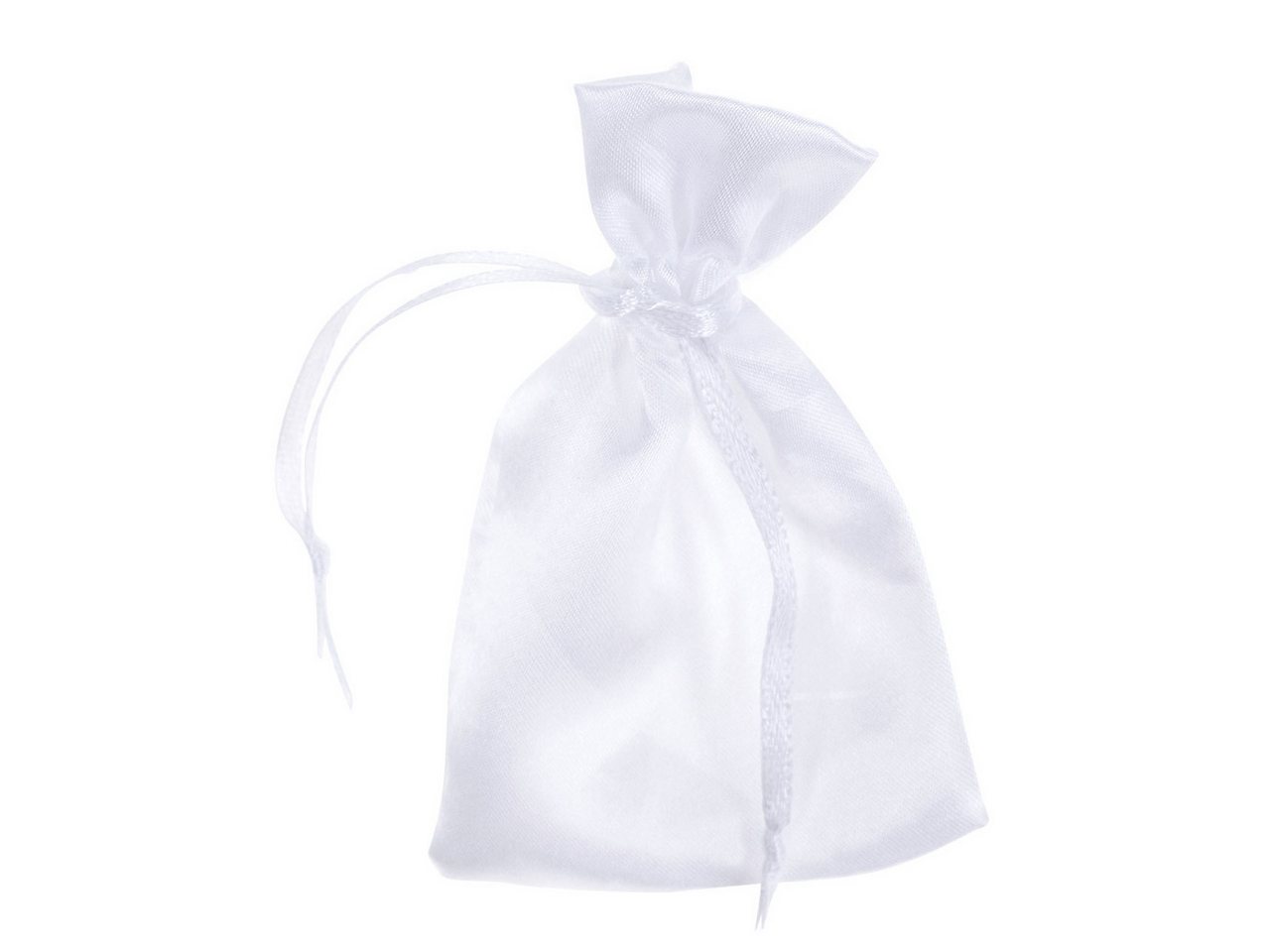Viana Bastelnaturmaterial Satinsäckchen Weiß 6,5×10cm Schmuckbeutel 10St von Viana