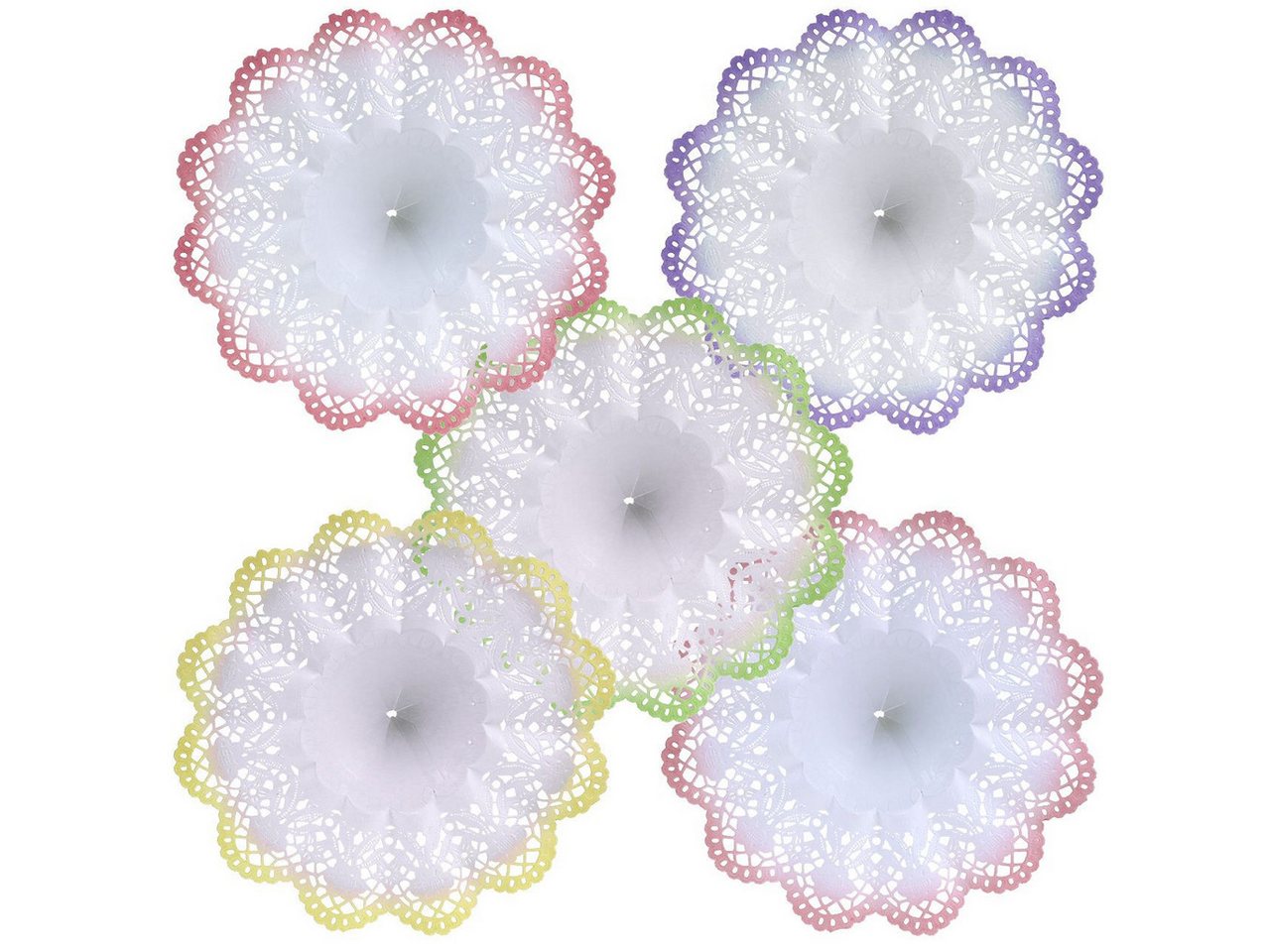 Viana Bastelnaturmaterial Floristik Manschetten Biedermeier-Stil Batik-Optik Ø27cm 25er Set in von Viana