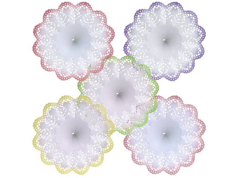 Viana Bastelnaturmaterial Floristik Manschetten Biedermeier-Stil Batik-Optik Ø27cm 25er Set in von Viana