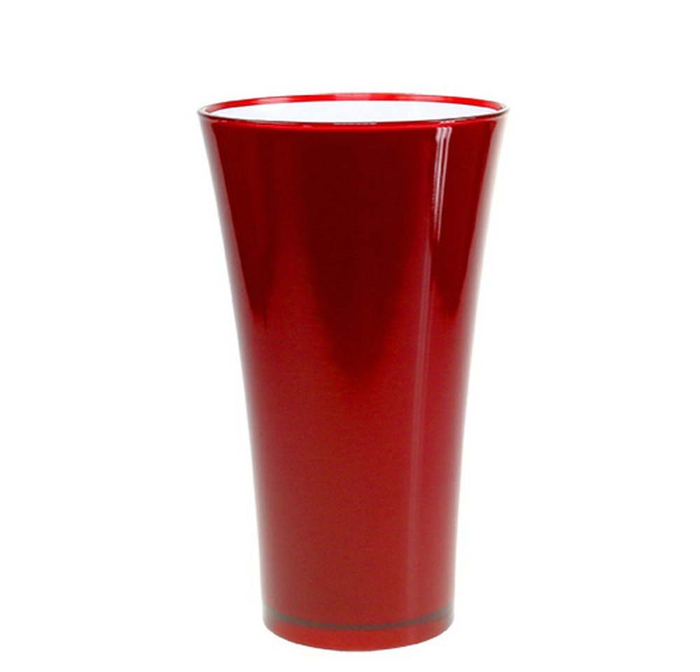 Viana Blumentopf Elegante Vase Fizzy in Rot, Glänzender Kunststoff, Konische Form Viana Blumentopf Elegante Vase Fizzy in Rot, Glänzender Kunststoff, Konische Form von Viana
