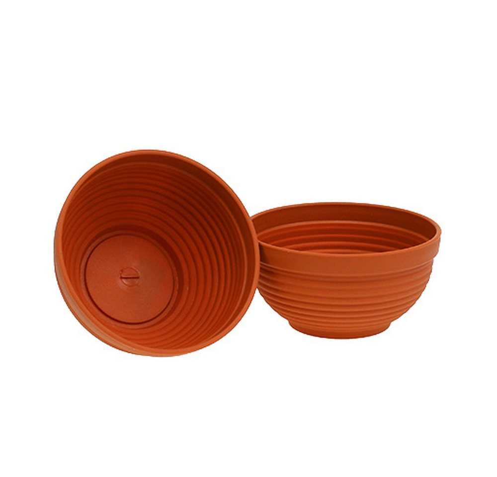 Viana Blumentopf R-Schale Plastik Terrakotta Ø19cm Pflanzschale Set, Blumendekoration von Viana