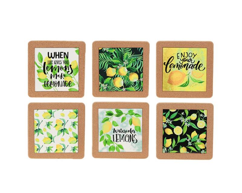 Viana Dekofigur Sommer Untersetzer Zitronen Set Deko Platzsets 6St von Viana