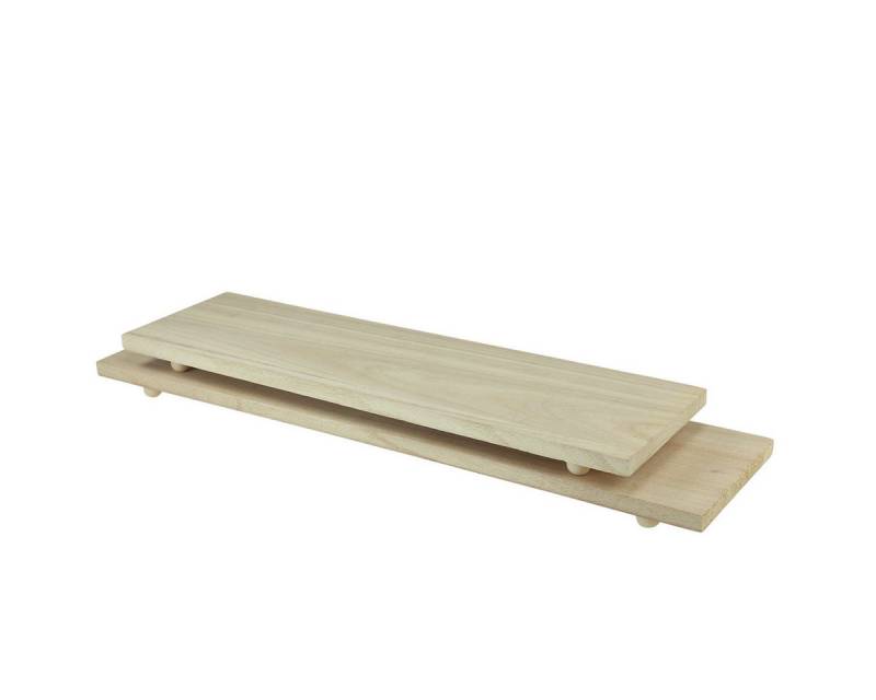 Viana Dekotablett Deko Tablett Füße Holztablett Paulownia Set 55/65cm 2er-Set von Viana