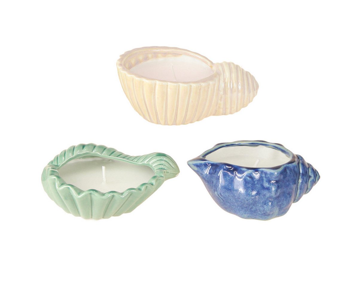 Viana Duftkerze Citronella Outdoor Kerze Muschel Keramik 14cm 3er Set Viana Duftkerze Citronella Outdoor Kerze Muschel Keramik 14cm 3er Set von Viana