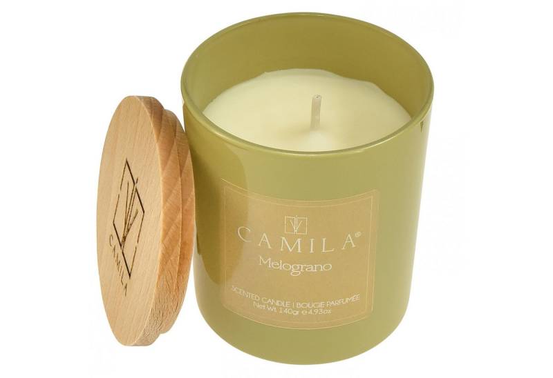 Viana Duftkerze Duftkerze Camila Granatapfel im Glas - Handgefertigt, Aromakerze von Viana