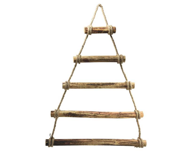 Viana Hängedekoration Wanddeko Holz Boho Leiter Deko Natur Geflammt Naturfaser Dreieck von Viana