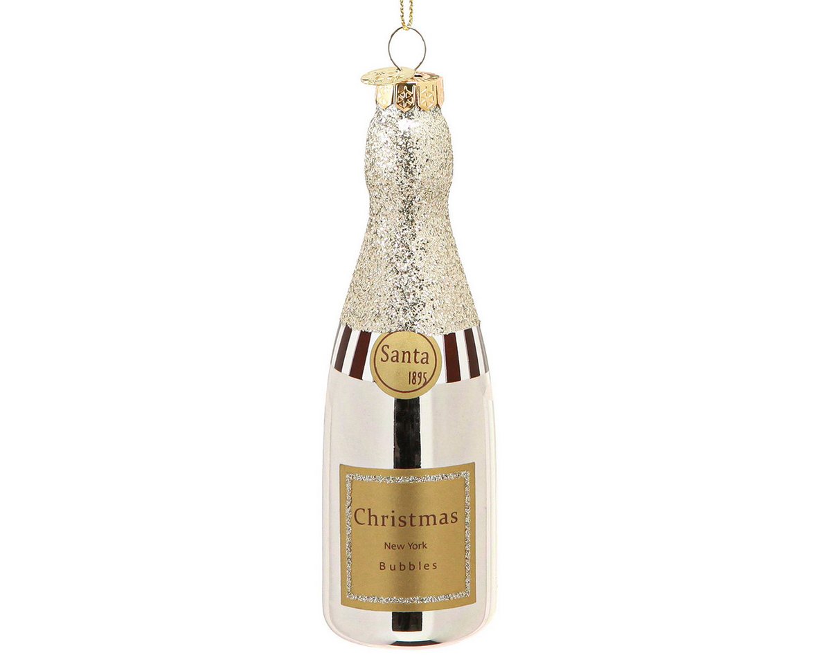 Viana Streudeko Silberne Champagnerflaschen Deko 13cm 5er Set Silvester Weihnachten von Viana
