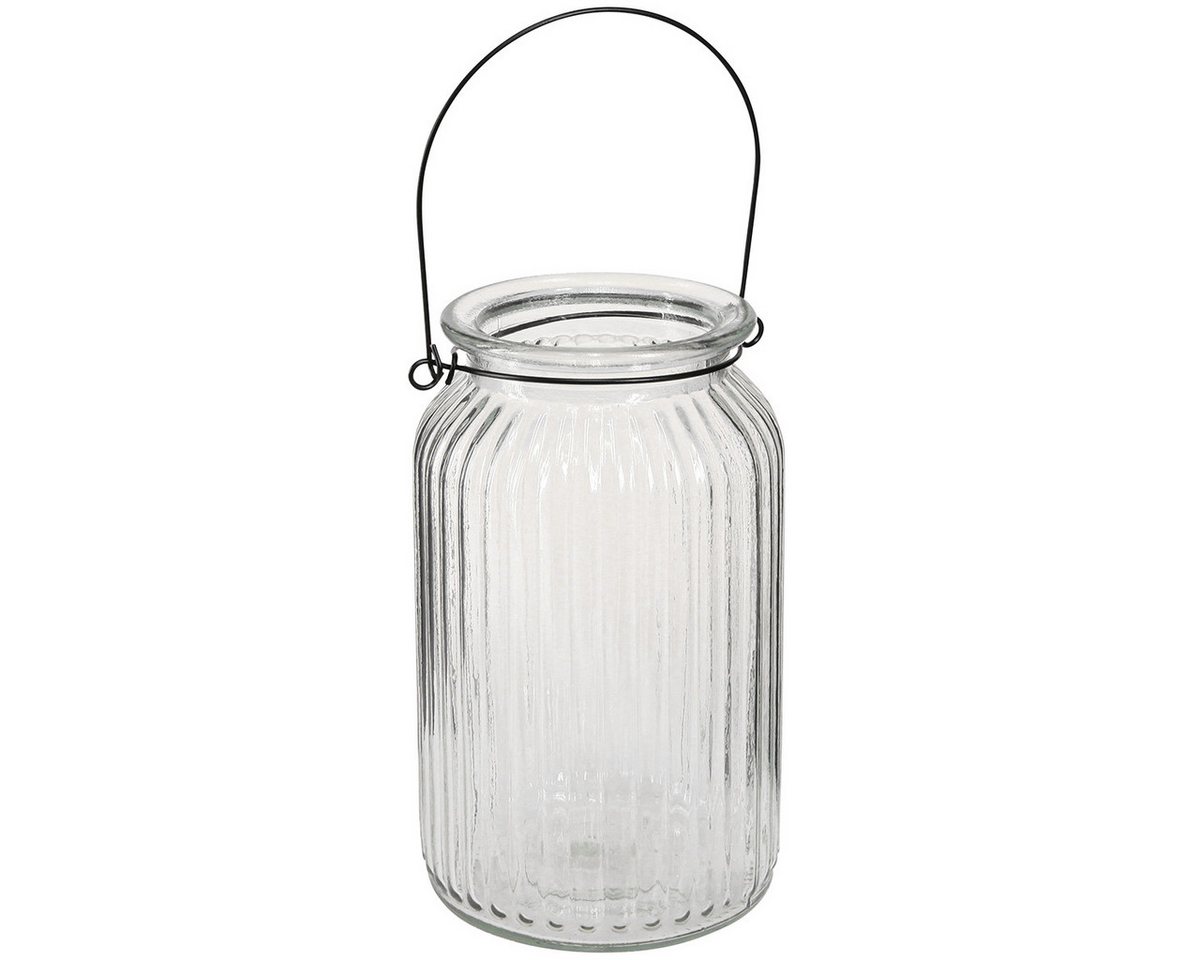 Viana Tischvase Glas Windlicht Laterne Hängend Retro-Design H 18cm 2er Set von Viana