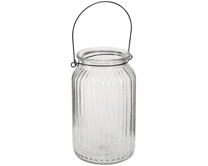 Viana Tischvase Glas Windlicht Laterne Hängend Retro-Design H 18cm 2er Set von Viana