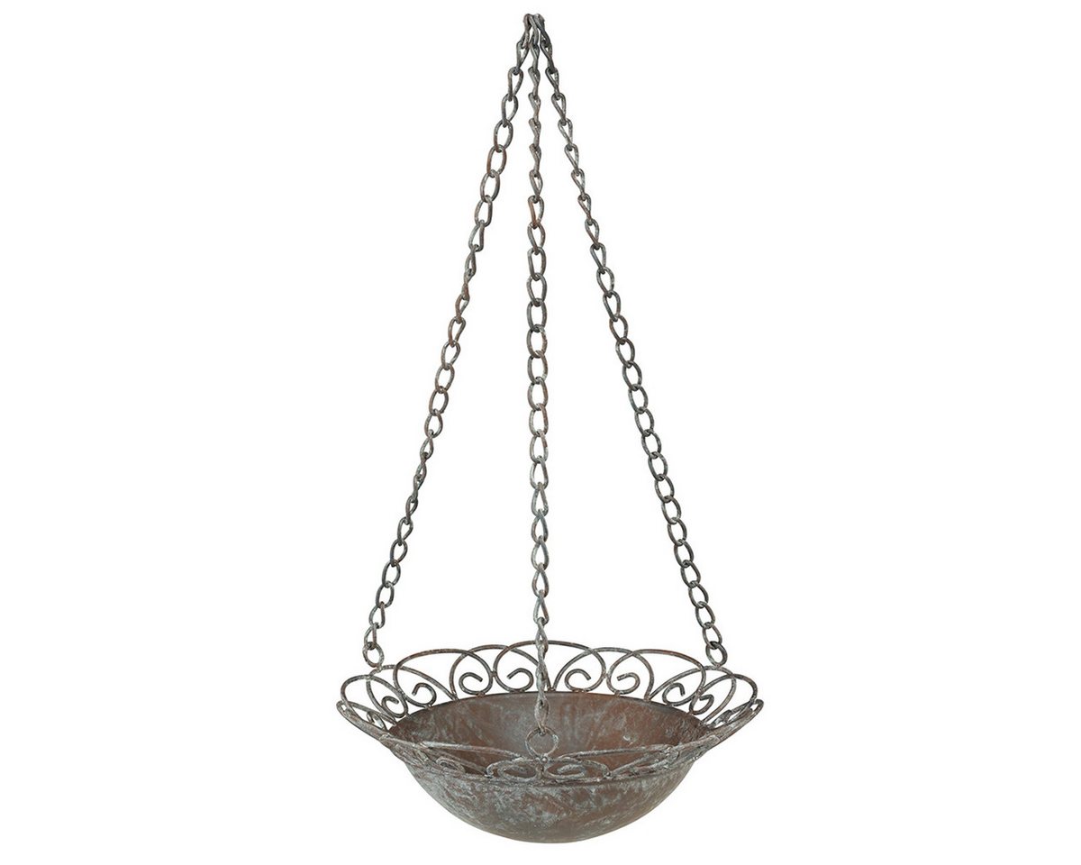 Viana Gartenfigur 2er Set Hängeschale Deko Metall Braun Weiß Vintage Ø24,5/28cm für von Viana