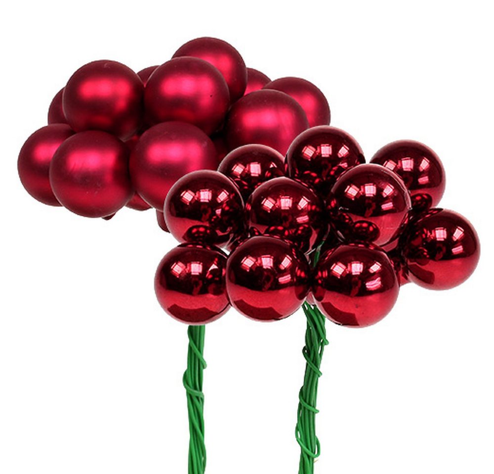 Viana Weihnachtsbaumkugel Glas Spiegelbeeren Rot Mix, Weihnachtsbaum- & Fensterdeko, Matt & von Viana