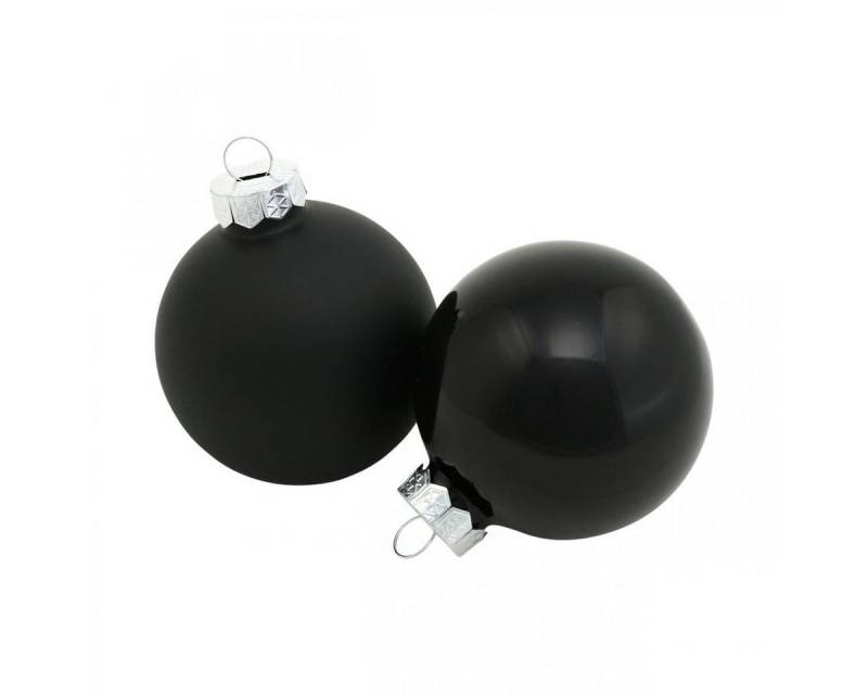 Viana Weihnachtsbaumkugel Schwarze Christbaumkugeln Glänzend & Matt Glas Weihnachtsbaumschmuck von Viana
