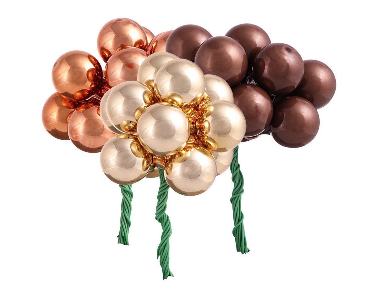 Viana Weihnachtsbaumkugel Spiegelbeeren Glas Gold Braun Apricot Ø20mm, 140 St – Exklusive von Viana