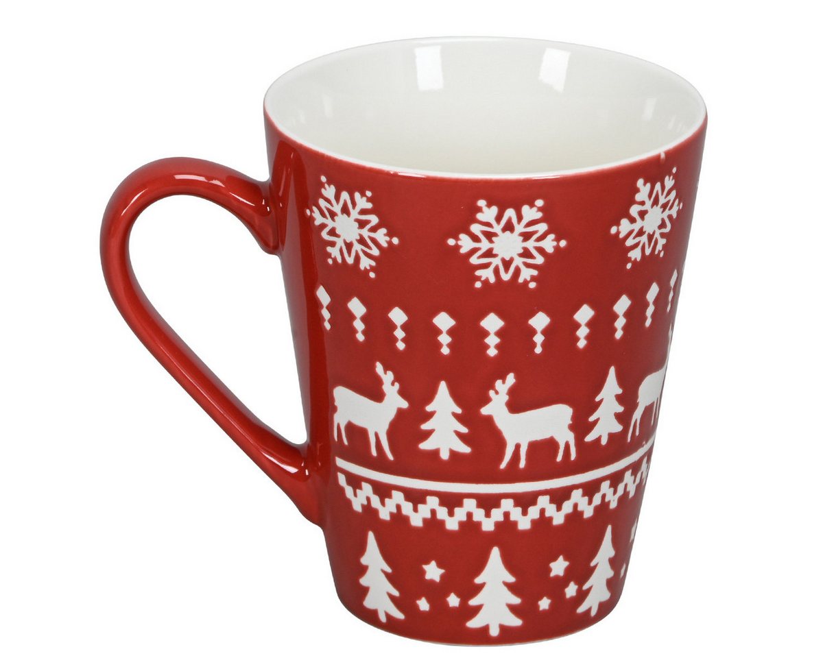 Viana Weihnachtsmann 2er Set Weihnachtsbecher Rot Weiß Rentier Tannenbaum H10cm von Viana