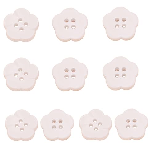 10 PCs Harzknöpfe Nähen Mantelhandwerk Blumenform 4 Löcher Für Handwerksprojekte von Florisync