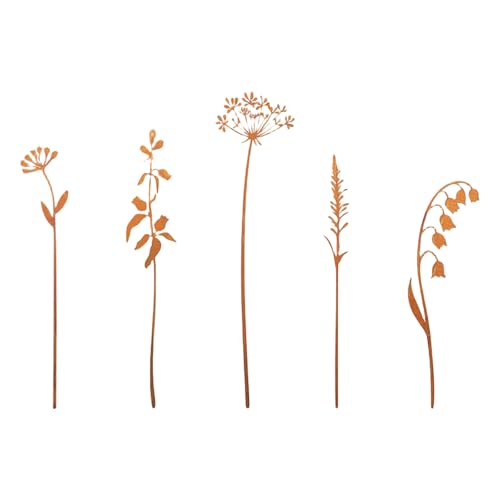 5pieces Ländliche Farne Bodenstock Für Outdoor Dekoration Stall Rostiger Gartenpfahl Mit Antikem Finish Blütenbeete Pflanzenstöcke Dekore Freien von Florisync