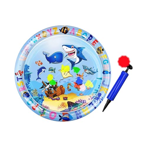 Florisync 65 cm Aufblasbare Wassergefüllte Kühlmatte Faltbare Designspielmatte Für Outdoor Reiseblätter Hunde Katzen Scrach Resistent Aufblasbare Haustierkühlkissen von Florisync